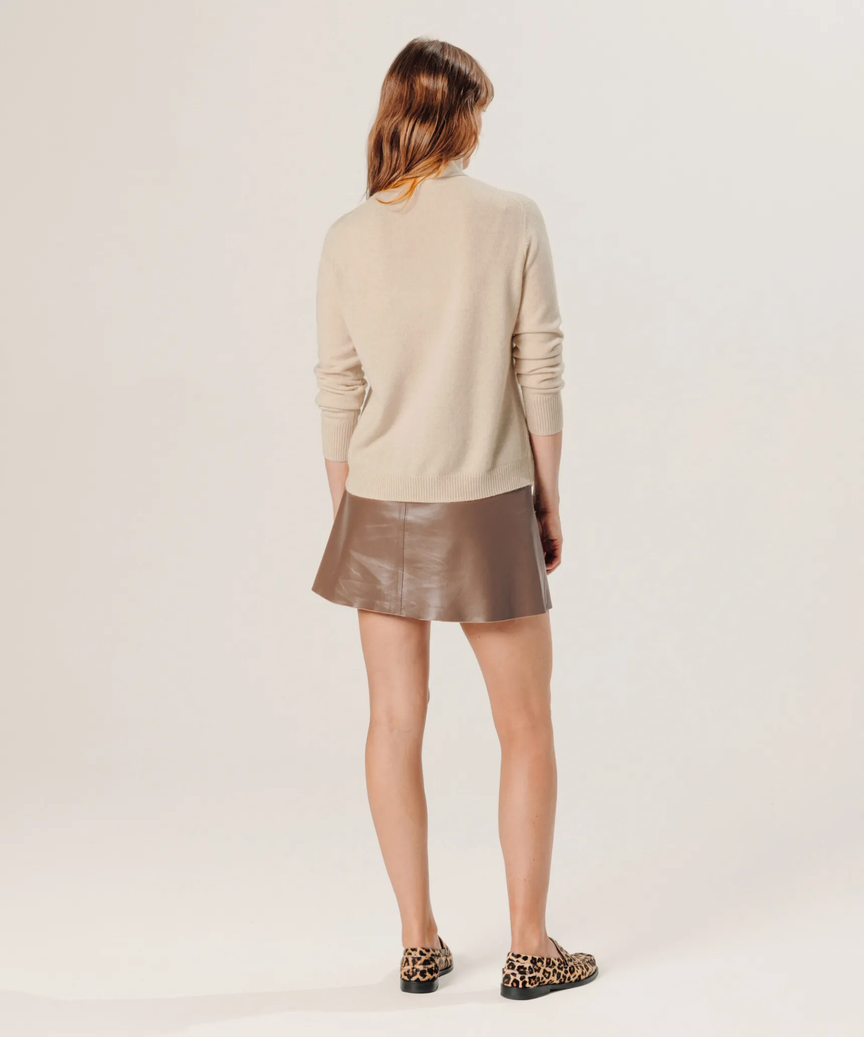 Best Rodier Pull col roulé en cachemire beige