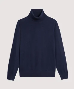 Sale Rodier Pull col roulé en cachemire bleu nuit