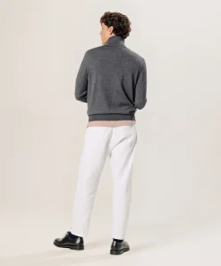 Hot Rodier Pull col roulé en laine mérinos gris foncé