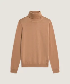 Best Rodier Pull col roulé en laine mérinos marron camel