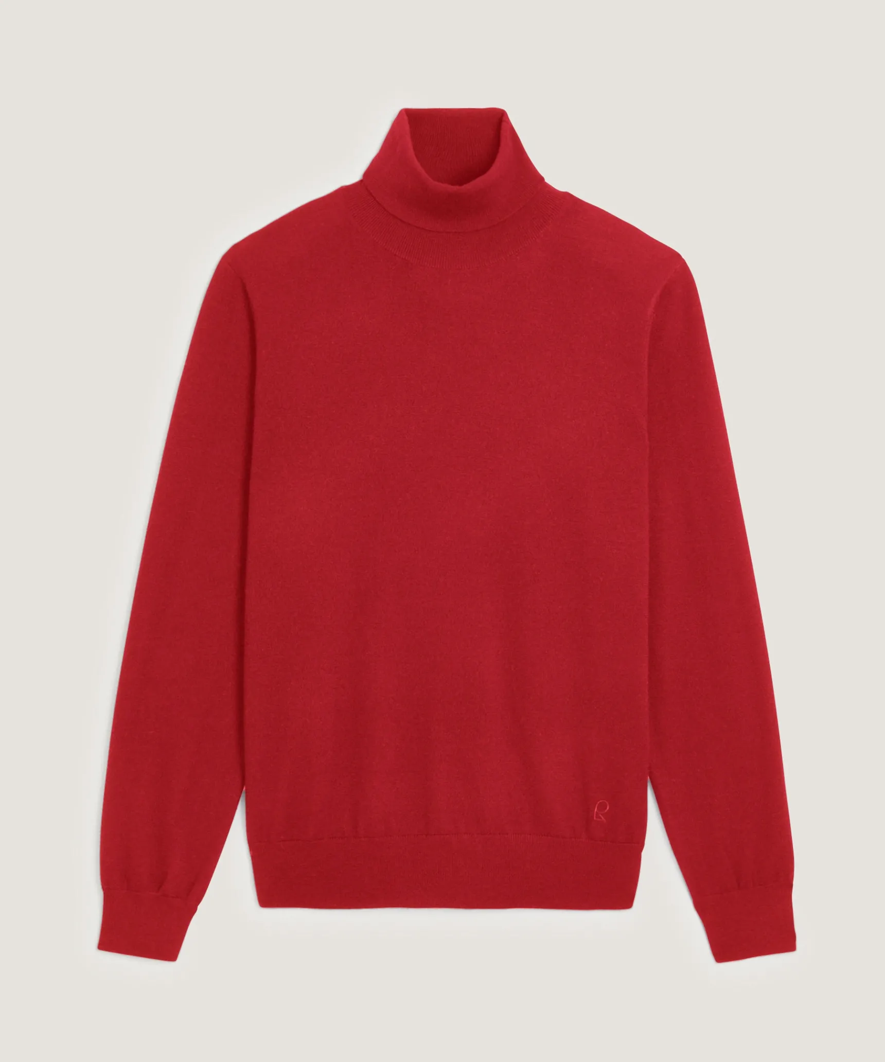 Rodier Pull col roulé en laine mérinos rouge