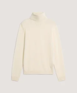 Online Rodier Pull col roulé en laine mérinos blanc écru