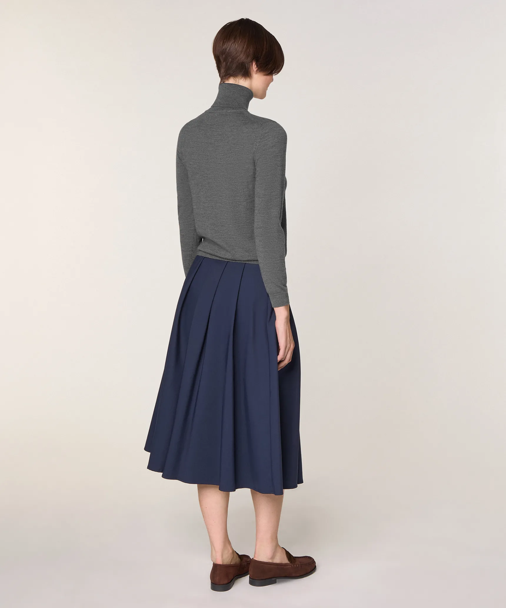 Best Rodier Pull col roulé en laine mérinos gris foncé