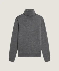 Best Rodier Pull col roulé en laine mérinos gris foncé