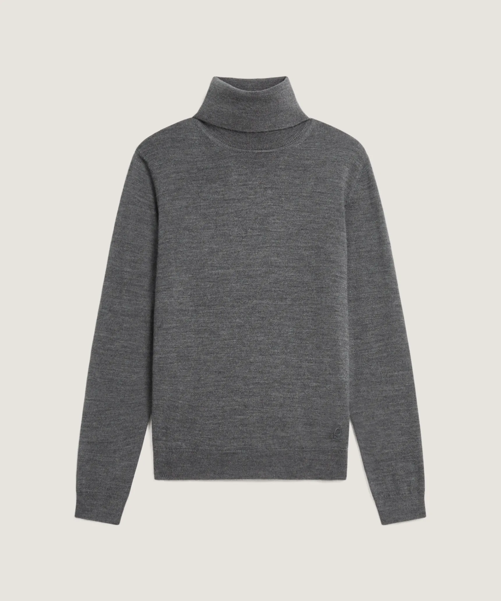 Best Rodier Pull col roulé en laine mérinos gris foncé