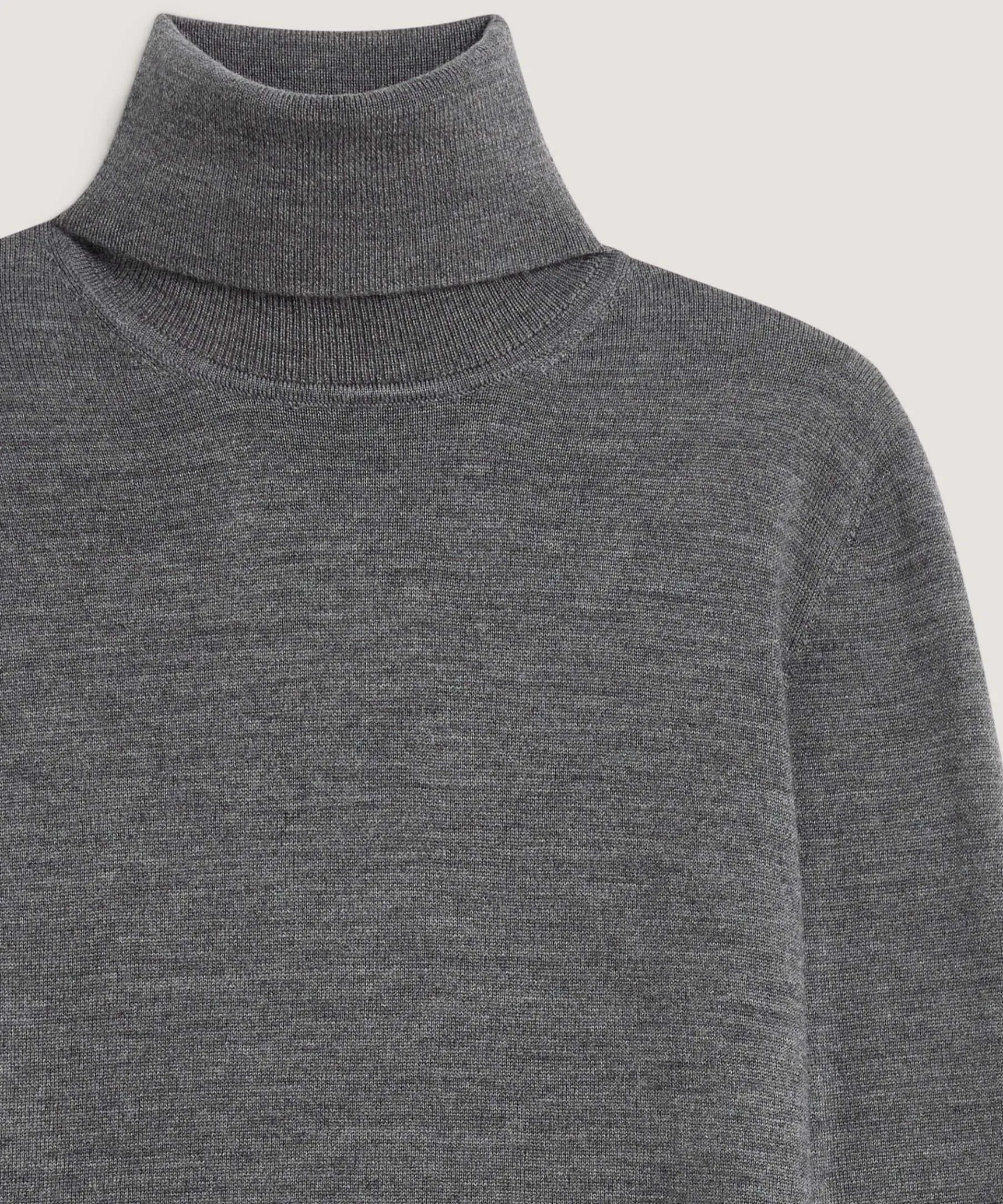 Best Rodier Pull col roulé en laine mérinos gris foncé