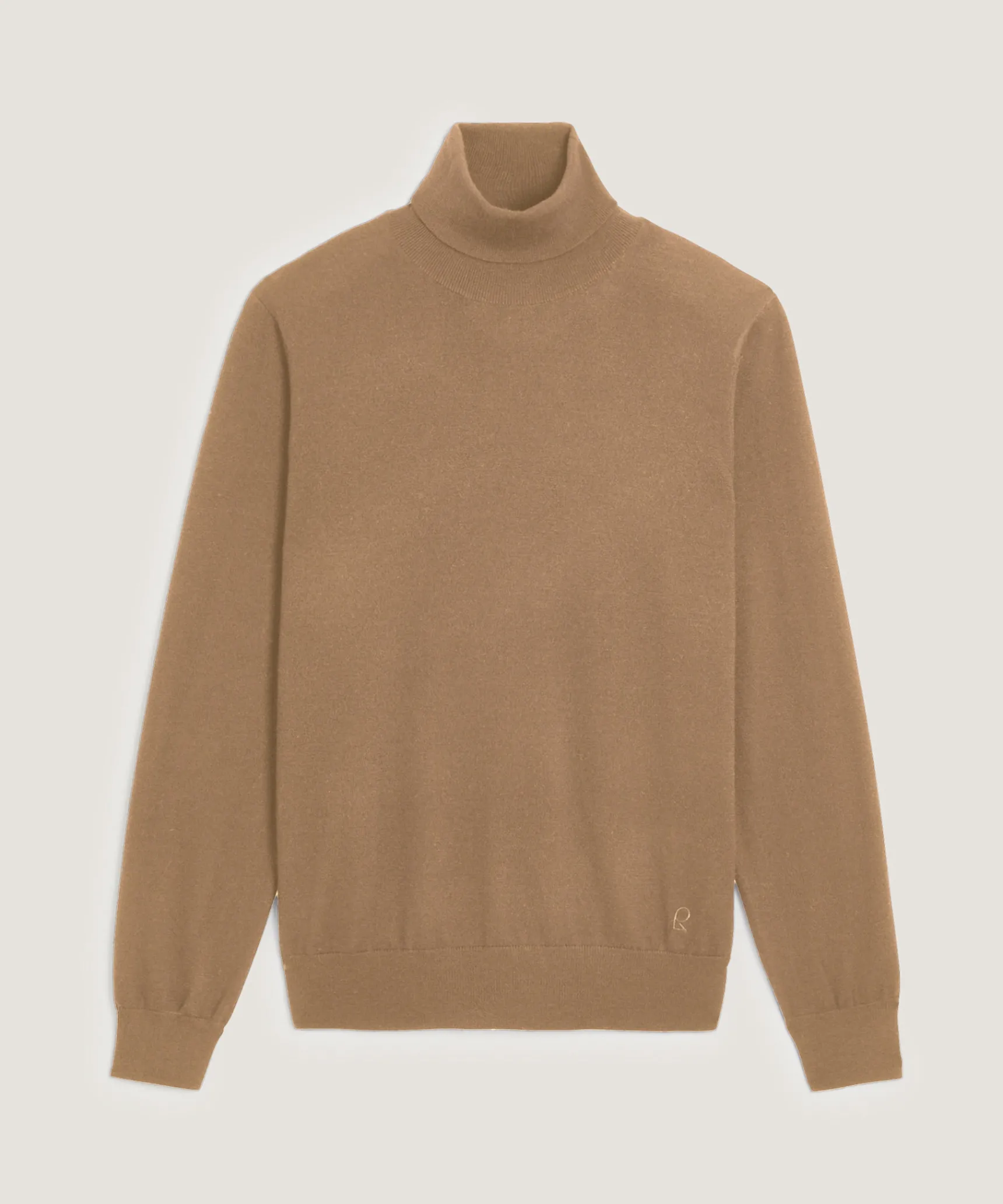 Sale Rodier Pull col roulé en laine mérinos beige foncé