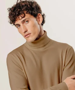 Sale Rodier Pull col roulé en laine mérinos beige foncé