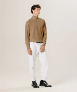 Sale Rodier Pull col roulé en laine mérinos beige foncé