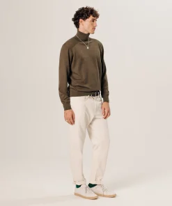 Online Rodier Pull col roulé en laine mérinos marron écorce
