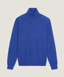 Best Rodier Pull col roulé en laine mérinos bleu azur