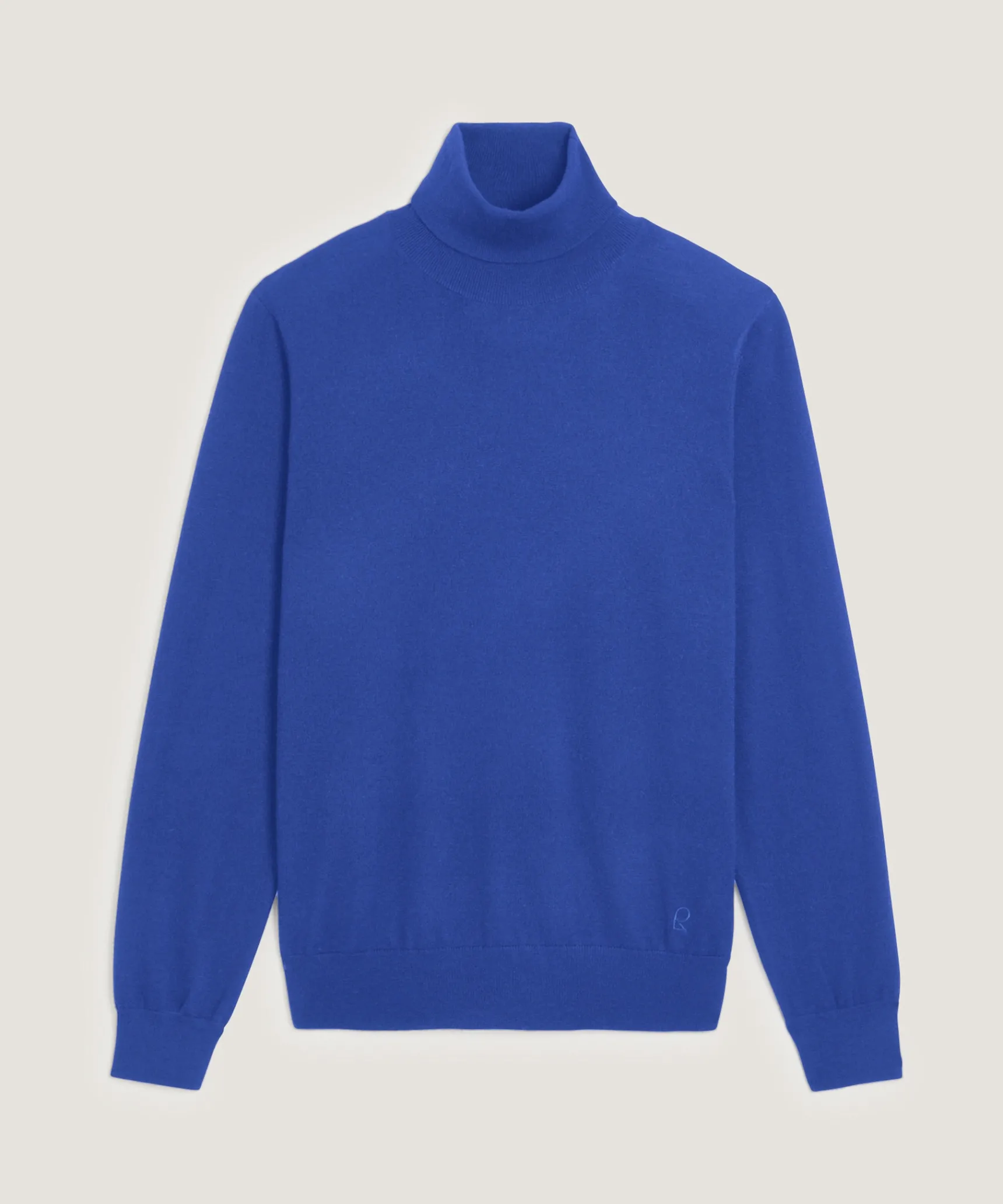 Best Rodier Pull col roulé en laine mérinos bleu azur