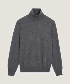 Outlet Rodier Pull col roulé en laine mérinos gris foncé