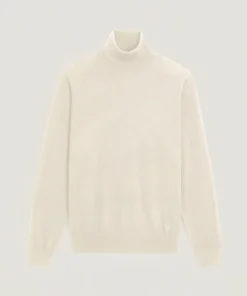 Clearance Rodier Pull col roulé en laine mérinos blanc écru