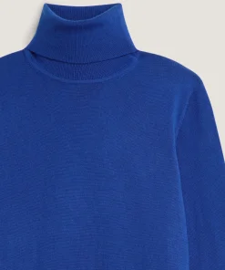 Clearance Rodier Pull col roulé en laine mérinos bleu azur