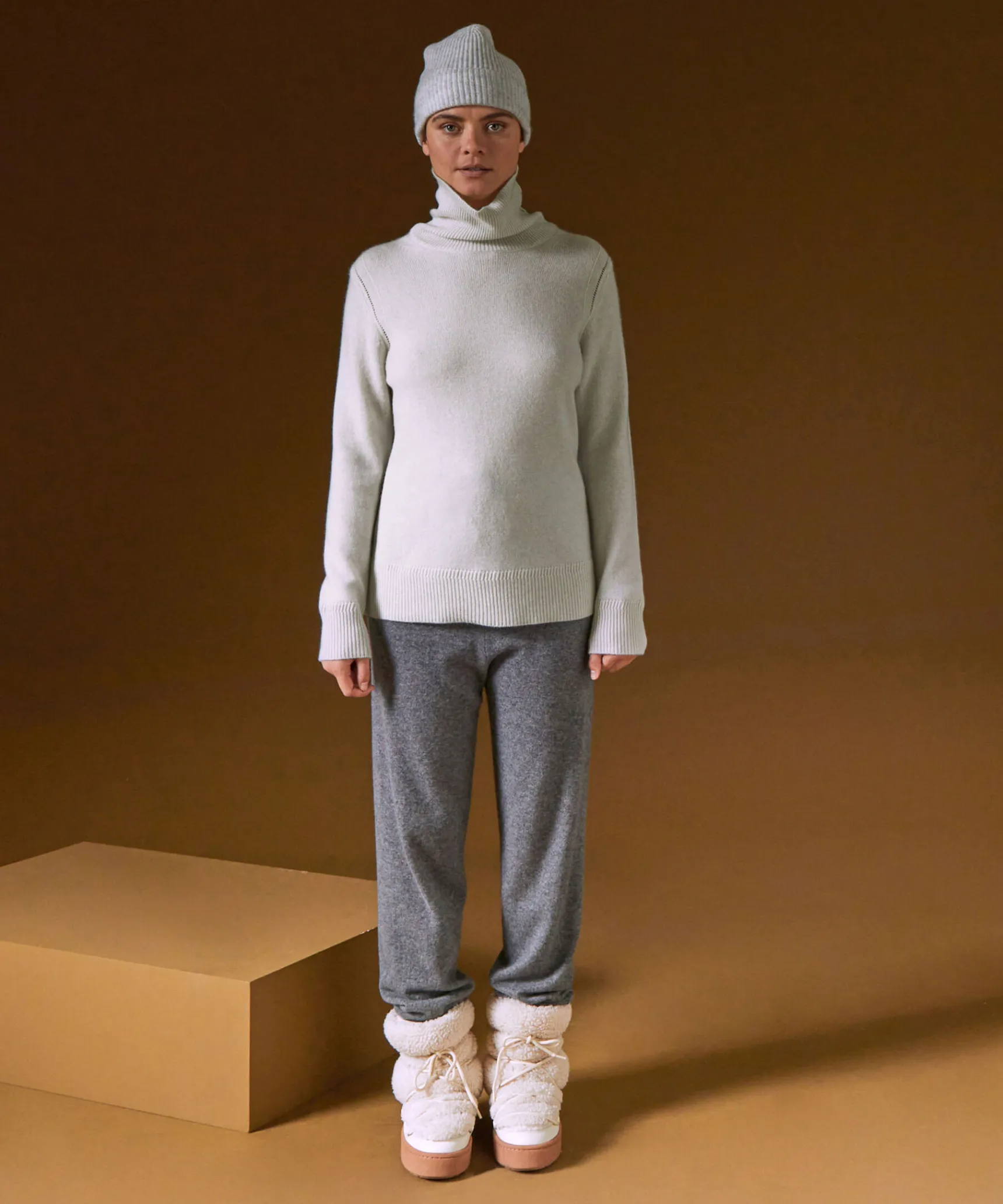 Sale Rodier Pull col roulé oversize en cachemire blanc