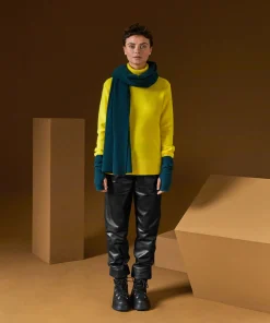 Discount Rodier Pull col roulé oversize en cachemire jaune