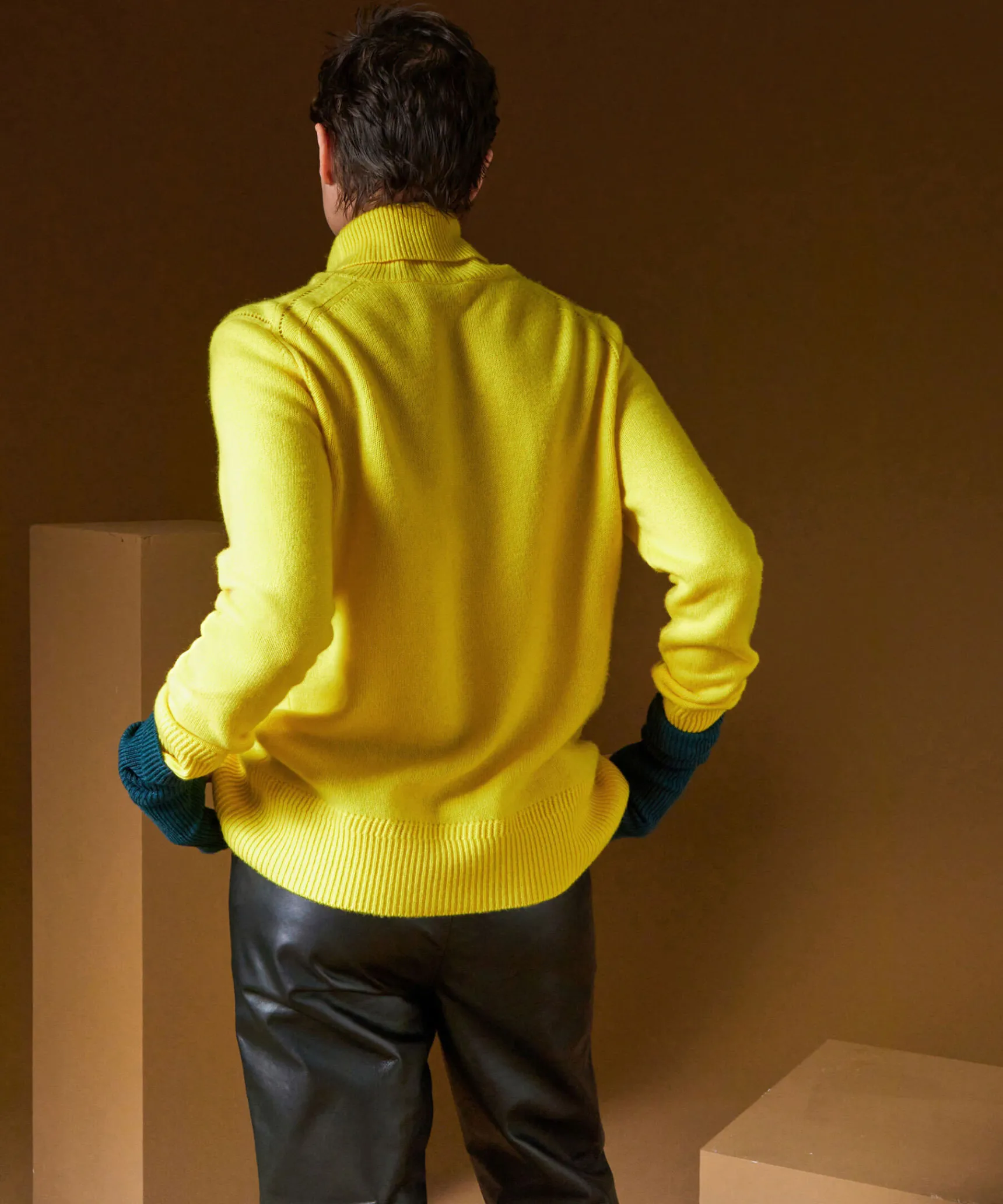 Discount Rodier Pull col roulé oversize en cachemire jaune