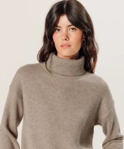 Online Rodier Pull col roulé oversize en cachemire marron taupe