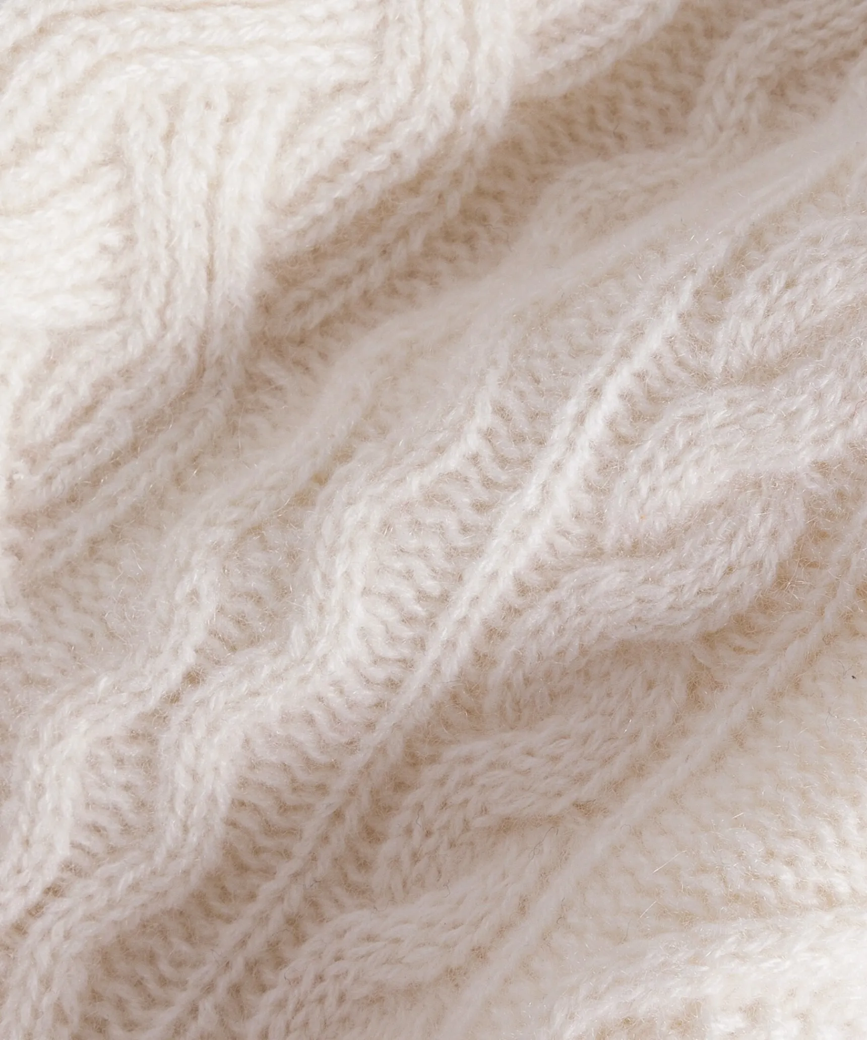 New Rodier Pull col roulé torsadé en cachemire blanc