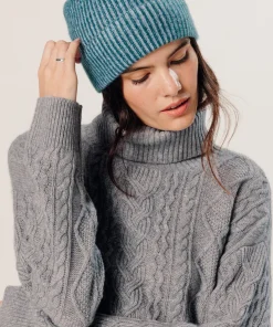 Sale Rodier Pull col roulé torsadé en cachemire gris clair