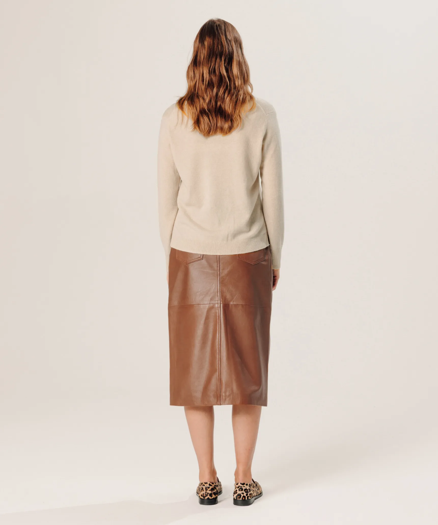 New Rodier Pull col tunisien en cachemire beige