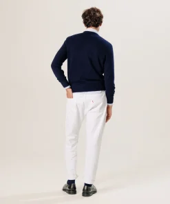 Clearance Rodier Pull col V en cachemire bleu nuit