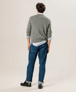 Clearance Rodier Pull col V en cachemire gris moyen