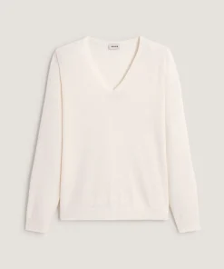 Sale Rodier Pull col V en laine mérinos blanc