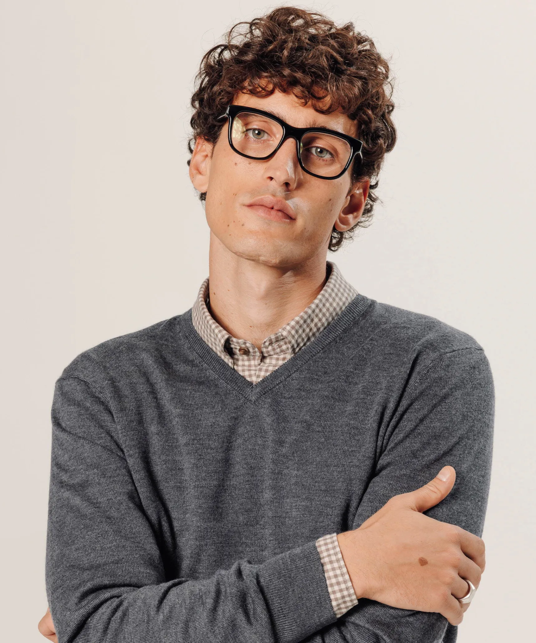 Outlet Rodier Pull col V en laine mérinos gris foncé