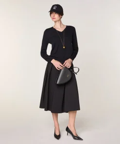 Sale Rodier Pull col V en laine mérinos noir