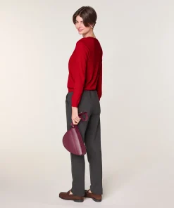 New Rodier Pull col V en laine mérinos rouge