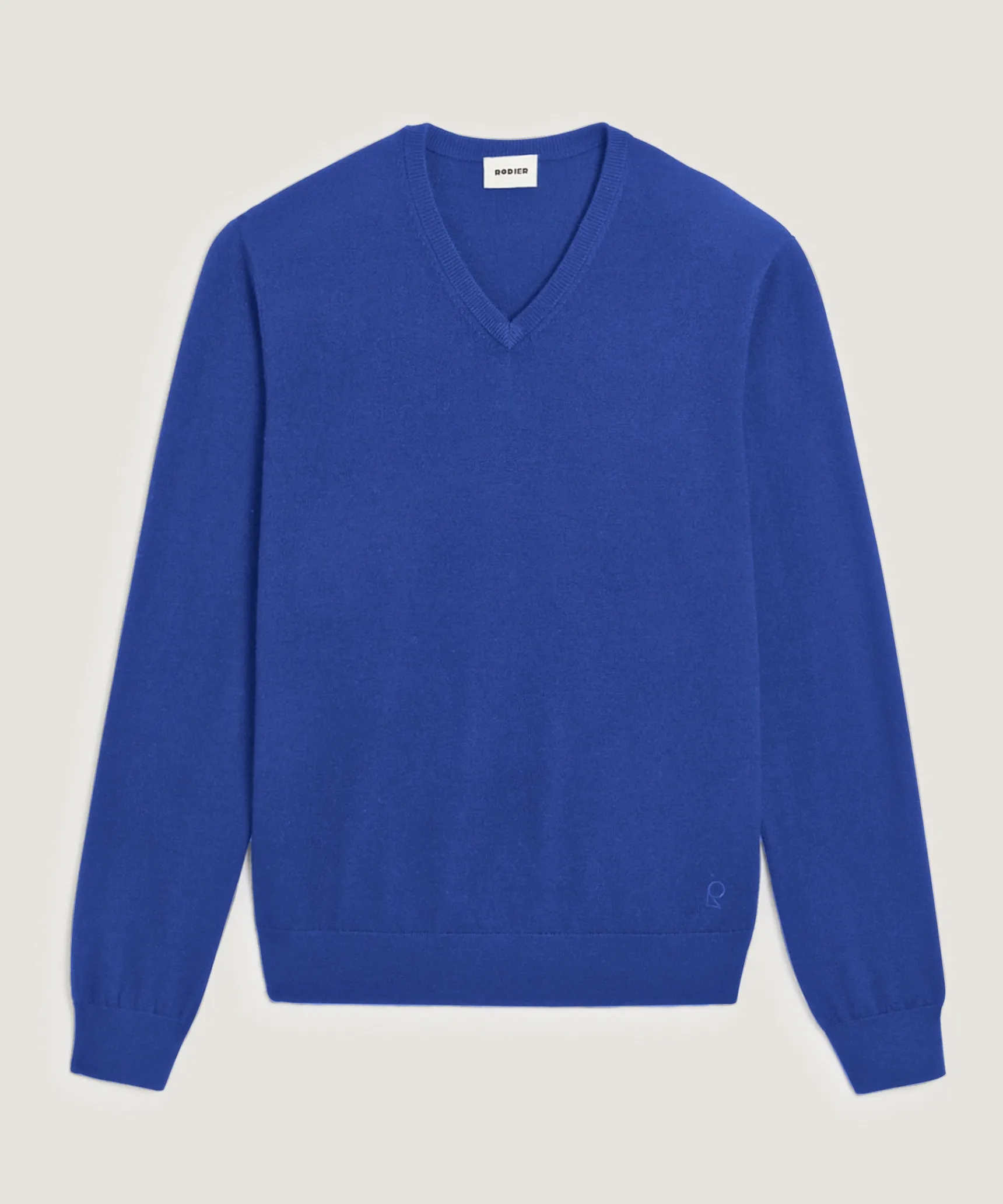Best Rodier Pull col V en laine mérinos bleu azur