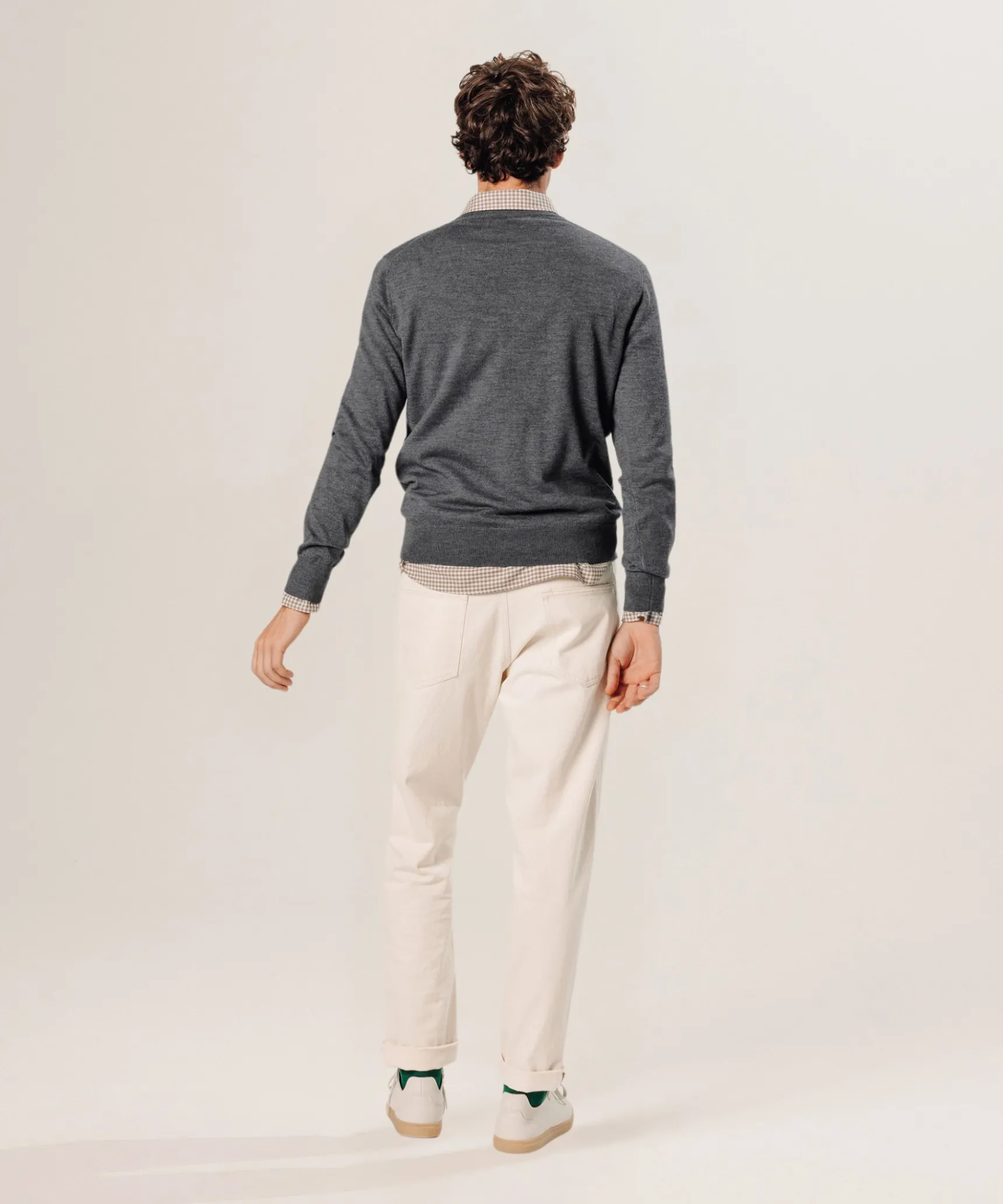 Discount Rodier Pull col V en laine mérinos gris foncé