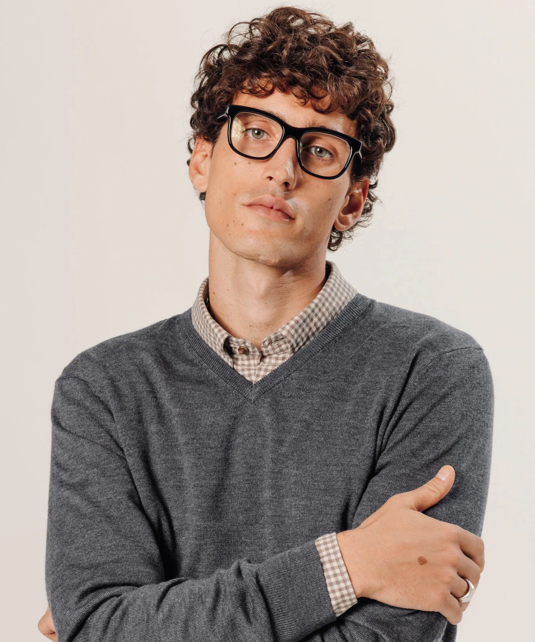 Discount Rodier Pull col V en laine mérinos gris foncé