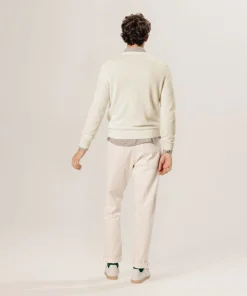 Rodier Pull col V en laine mérinos blanc écru