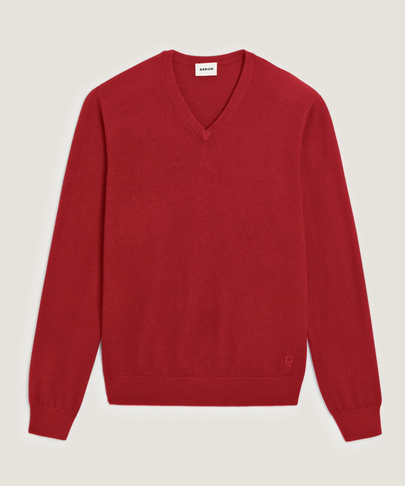 Rodier Pull col V en laine mérinos rouge