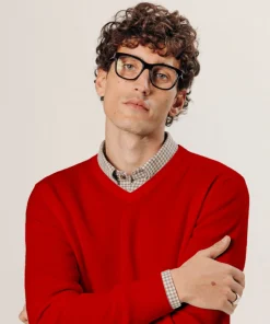 Rodier Pull col V en laine mérinos rouge