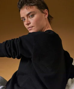Clearance Rodier Pull col V oversize en cachemire noir