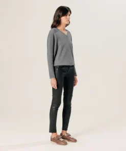 Sale Rodier Pull col V oversize en cachemire gris perle