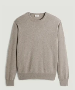 Outlet Rodier Pull homme col rond cachemire beige foncé