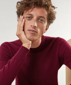 Sale Rodier Pull homme col rond en cachemire 2 fils bordeaux