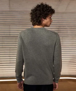 Outlet Rodier Pull homme col rond en cachemire 2 fils taupe