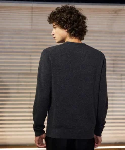 Outlet Rodier Pull homme col rond en cachemire 2 fils anthracite