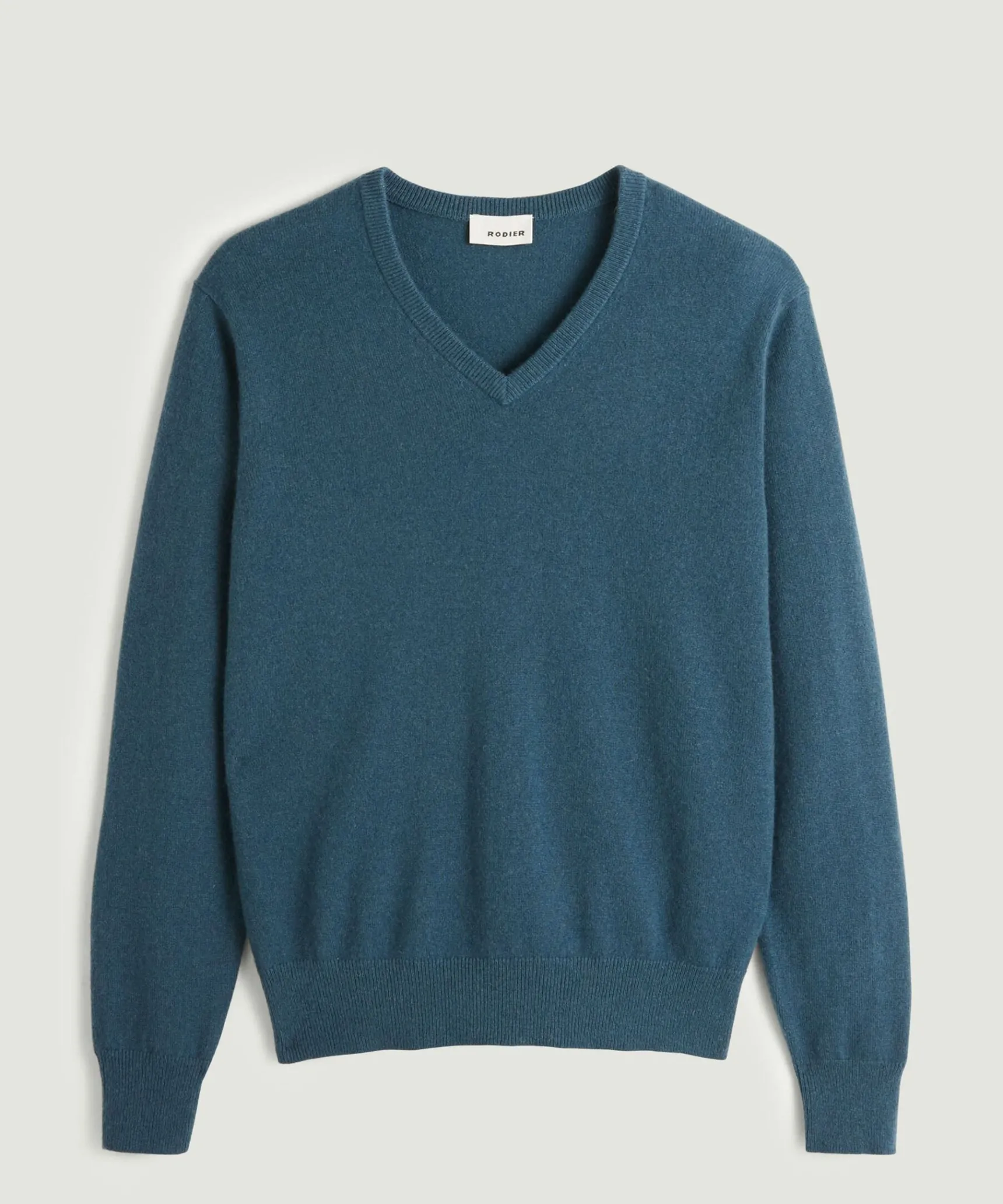 Outlet Rodier Pull homme col V cachemire bleu