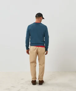 Outlet Rodier Pull homme col V cachemire bleu