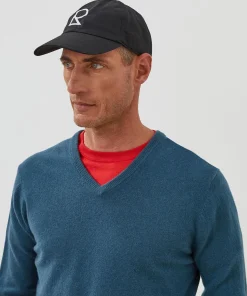Outlet Rodier Pull homme col V cachemire bleu