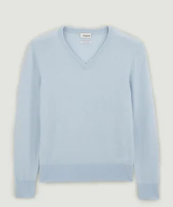 Sale Rodier Pull homme col V en cachemire 2 fils bleu ciel