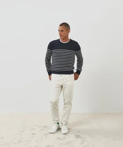 Online Rodier Pull homme marinière cachemire bleu marine