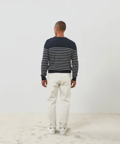 Online Rodier Pull homme marinière cachemire bleu marine